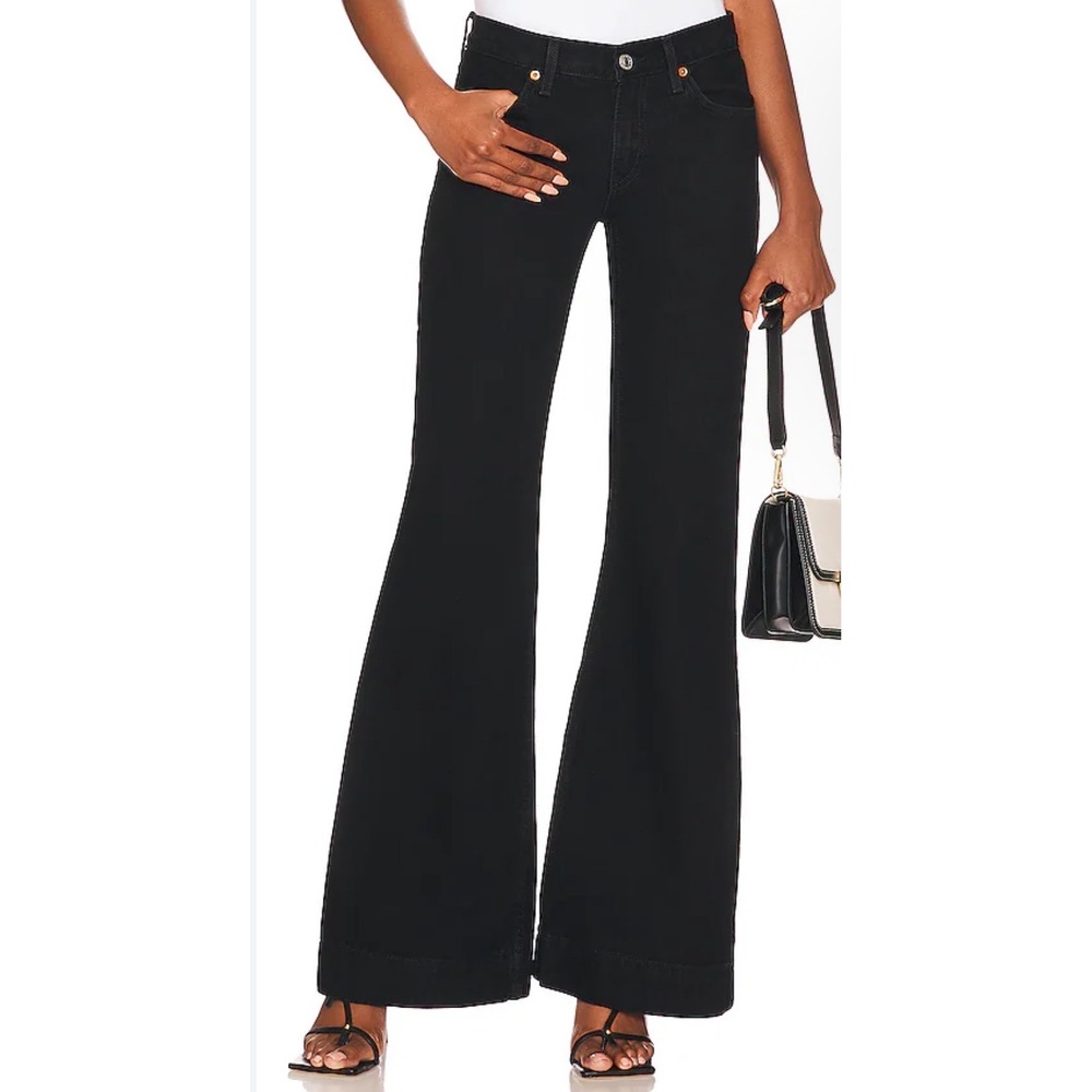 NEW RE/DONE Flare Jeans Women's 28 High Rise‎ Black Denim Stretch Y2K Retro